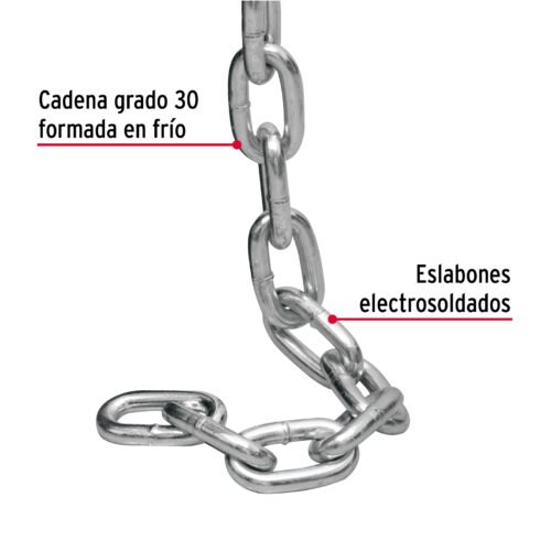 44272 - Metro de cadena galvanizada de 5/16", 20 m en cubeta, FIERO