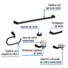 44277 - Juego de 6 accesorios para baño, negro, FOSET RIVIERA