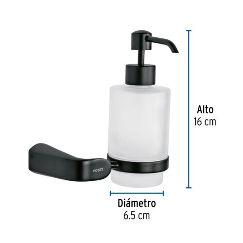 44278 - Dispensador de jabón a pared, negro, FOSET RIVIERA