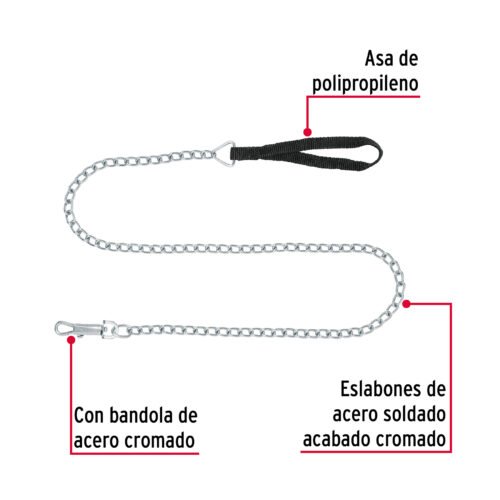 44282 - Cadena de paseo para perro de 1.2 m x 3 mm, FIERO