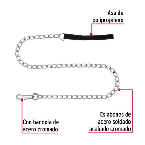 44285 - Cadena de paseo para perro de 1.2 m x 4.5 mm, FIERO