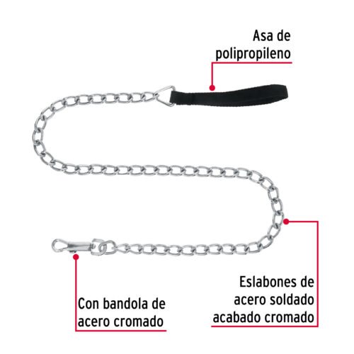 44286 - Cadena de paseo para perro de 1.2 m x 5 mm, FIERO