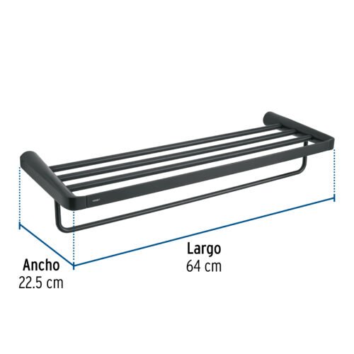 44288 - Repisa portatoallas, negro, FOSET RIVIERA