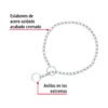 44289 - Collar de entrenamiento para perro, 45 cm, eslabón 2 mm