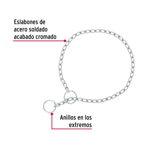 44289 - Collar de entrenamiento para perro, 45 cm, eslabón 2 mm