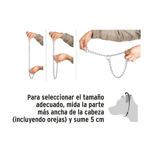 44289 - Collar de entrenamiento para perro, 45 cm, eslabón 2 mm
