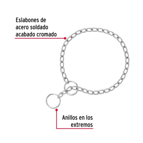 44290 - Collar de entrenamiento para perro, 45 cm, eslabón 2.5 mm