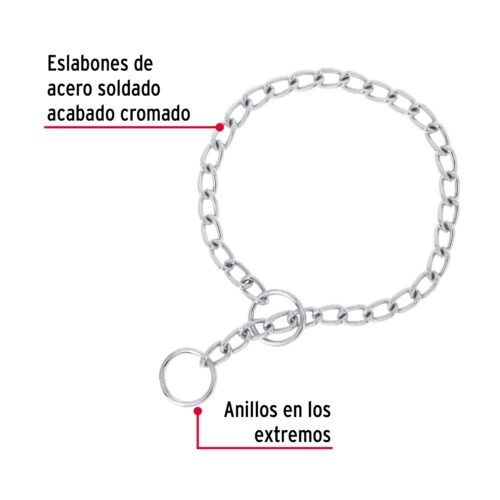44292 - Collar de entrenamiento para perro, 55 cm, eslabón 3.5 mm