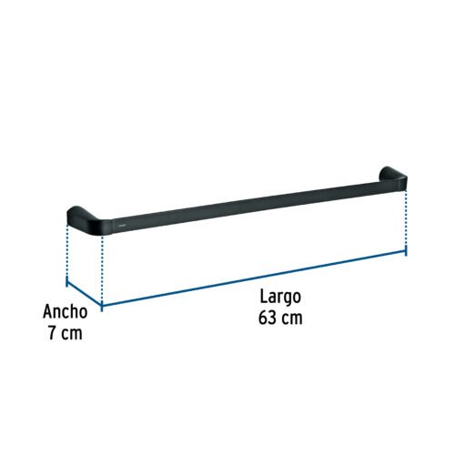 44296 44296 - Toallero de barra largo, negro, FOSET RIVIERA