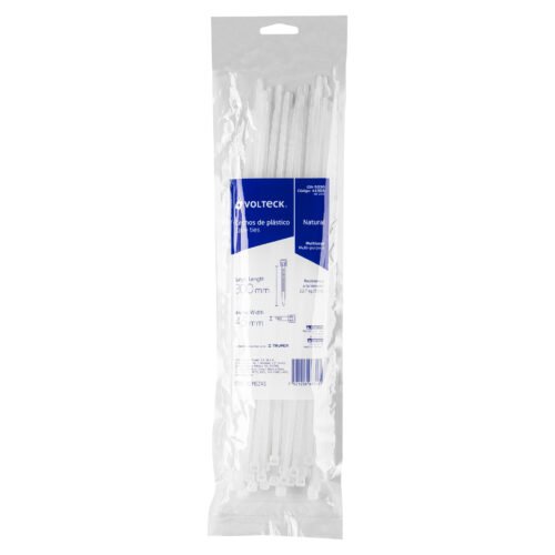 44308 - Bolsa con 50 cinchos plásticos 50 lb, 300x4.5 mm, naturales