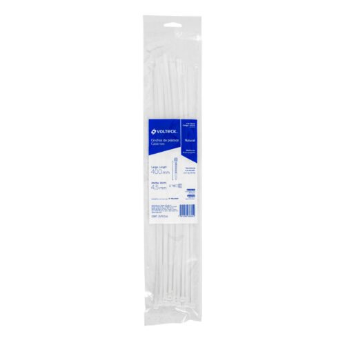 443104 44310 - Bolsa con 25 cinchos plásticos 50 lb, 400x4.5 mm, naturales