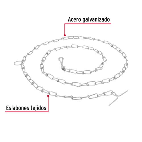 44313 - Cadena de 1.8 m de amarre para perro, 2.1 mm, FIERO