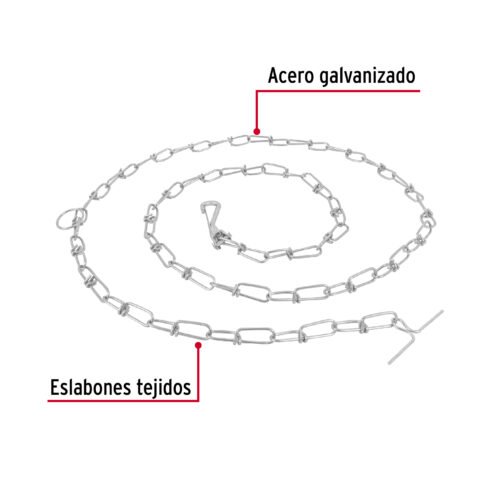 44314 - Cadena de 1.8 m de amarre para perro, 2.4 mm, FIERO
