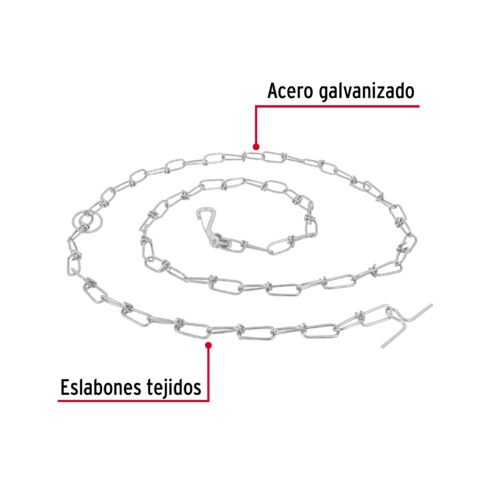 44315 - Cadena de 1.8 m de amarre para perro, 2.7 mm, FIERO