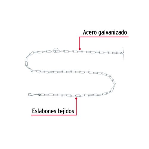44316 - Cadena de 1.8 m de amarre para perro, 2.9 mm, FIERO