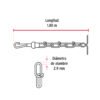 44316 - Cadena de 1.8 m de amarre para perro, 2.9 mm, FIERO