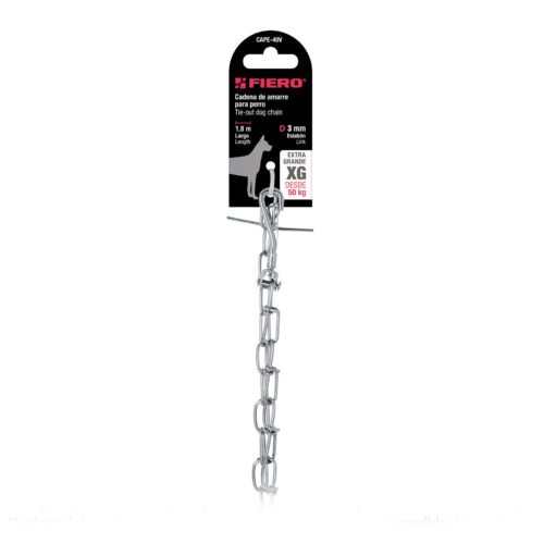 44316 - Cadena de 1.8 m de amarre para perro, 2.9 mm, FIERO