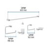 44319 - Juego de 6 accesorios para baño, cromo, FOSET KUBO