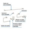 44333 - Juego de 6 accesorios para baño, satín, FOSET KUBO