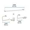 44333 - Juego de 6 accesorios para baño, satín, FOSET KUBO