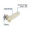 44353 - Válvula de drenado para calentador solar, 3/4", Foset