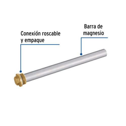 44354 - Ánodo de magnesio para calentador solar, 3/4", Foset