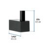 443581 44358 - Gancho sencillo para toallas, negro, FOSET KUBO