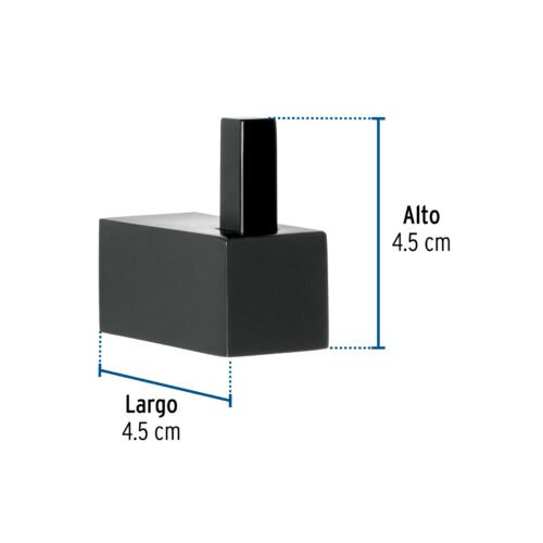 443581 44358 - Gancho sencillo para toallas, negro, FOSET KUBO