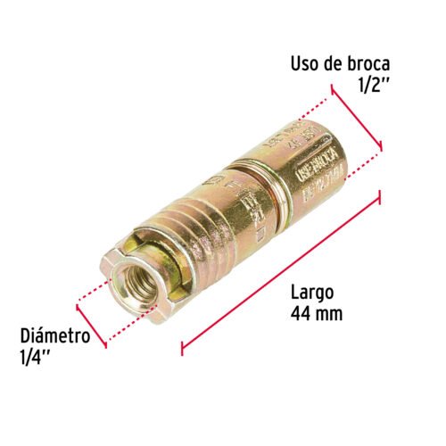 443622 44362 - Bolsa con 4 taquetes expansivos de 1/4" sin tornillo, FIERO
