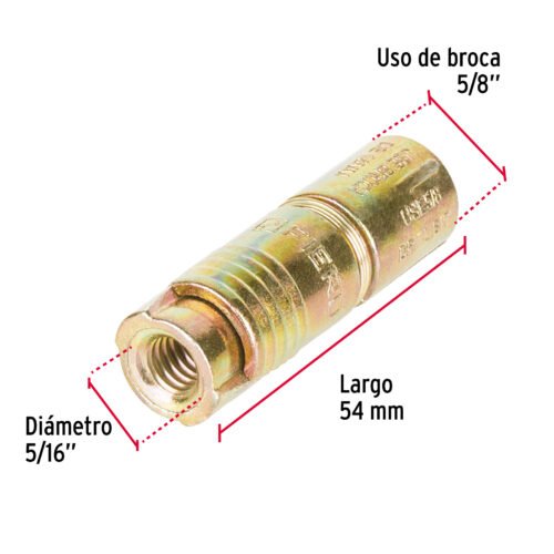 443632 44363 - Bolsa con 4 taquetes expansivos de 5/16" sin tornillo, FIERO