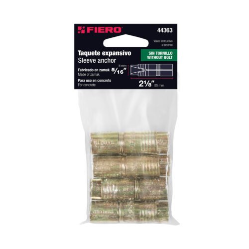 443633 44363 - Bolsa con 4 taquetes expansivos de 5/16" sin tornillo, FIERO