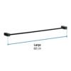 443661 44366 - Toallero de barra largo, negro, FOSET KUBO