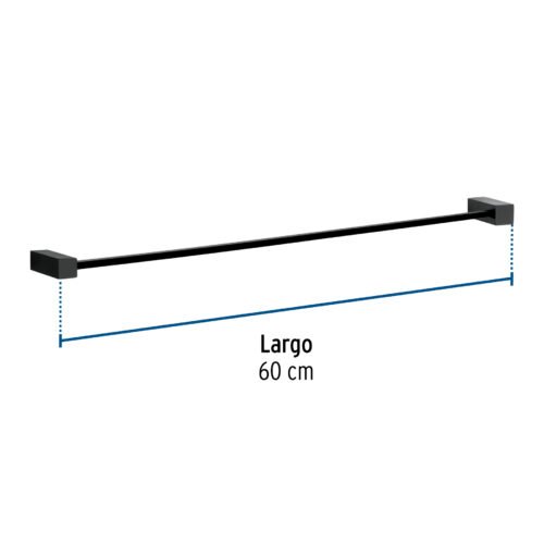 443661 44366 - Toallero de barra largo, negro, FOSET KUBO