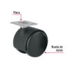 44385 - Rodaja tipo yoyo de 50 mm con placa, sin freno, FIERO