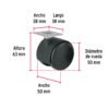 44385 - Rodaja tipo yoyo de 50 mm con placa, sin freno, FIERO