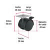 44388 - Rodaja tipo yoyo de 40 mm con placa, con freno, FIERO