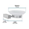 44394 - Jabonera con plato de vidrio, cromo, FOSET KUBO