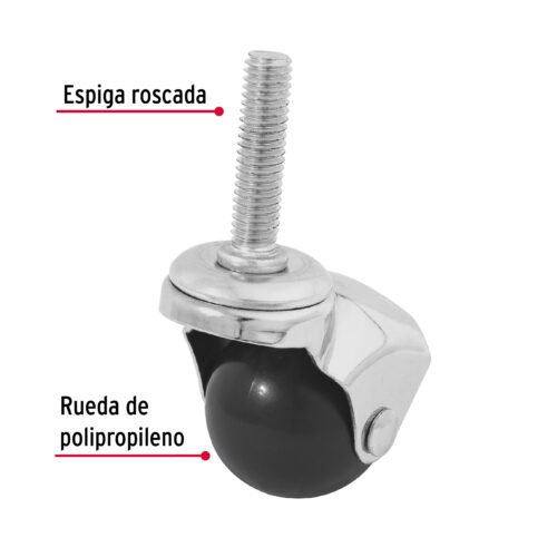 44395 - Rodaja esférica, 40 mm con espiga, FIERO