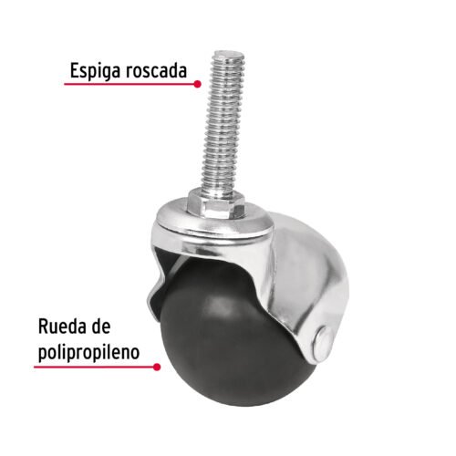 44396 - Rodaja esférica, 50 mm con espiga, FIERO