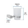 443991 44399 - Portavaso cepillero con vaso de vidrio, cromo, FOSET KUBO
