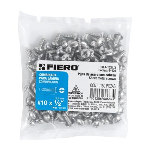 44420 - Bolsa con 150 pijas para lámina, #10 x 1/2", FIERO