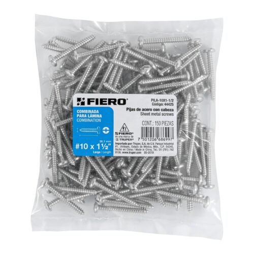 44425 - Bolsa con 150 pijas para lámina, #10 x 1-1/2", FIERO