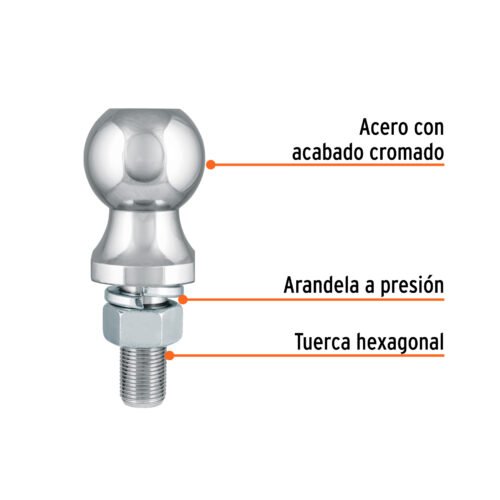 44441 - Bola de arrastre para remolque, 1-7/8", 2000 lb, Truper