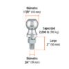 44441 - Bola de arrastre para remolque, 1-7/8", 2000 lb, Truper