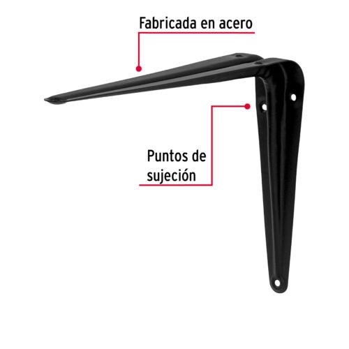 44452 - Ménsula de acero negra 6 x 8", FIERO