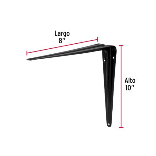444533 44453 - Ménsula de acero negra 8" x 10", FIERO