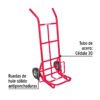 44475 - Diablo de carga de 100 kg, ruedas sólidas, balero sencillo