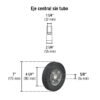 44476 - Diablo de carga de 200 kg, ruedas sólidas, balero sencillo