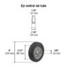 44477 - Diablo de carga de 300 kg, ruedas sólidas, doble balero