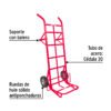 44479 - Diablo de carga de 450 kg, ruedas sólidas, doble balero